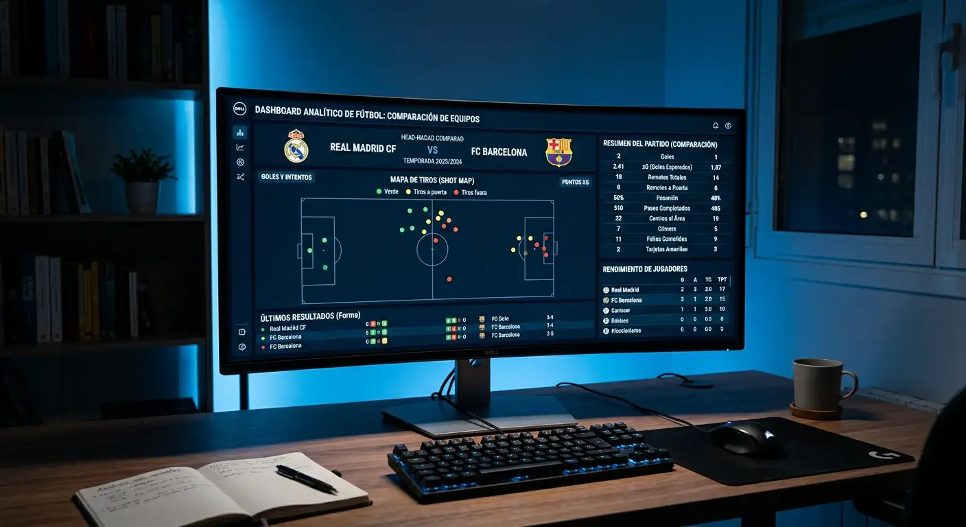 Plataforma de base de datos con estadísticas avanzadas xG para fútbol