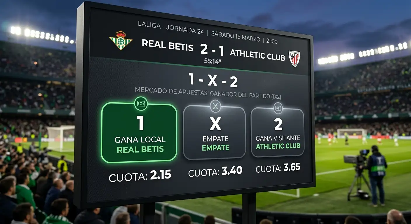 Mercado de apuestas 1X2 como formato clásico del fútbol español