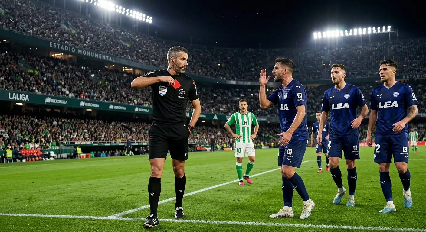 Arbitro de futbol tomando decision de mostrar tarjeta amarilla