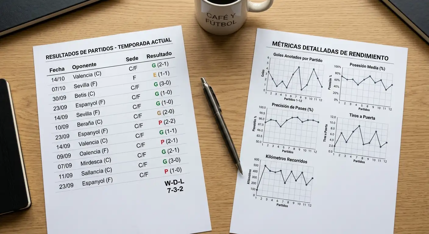 Comparación entre resultados de fútbol y métricas subyacentes