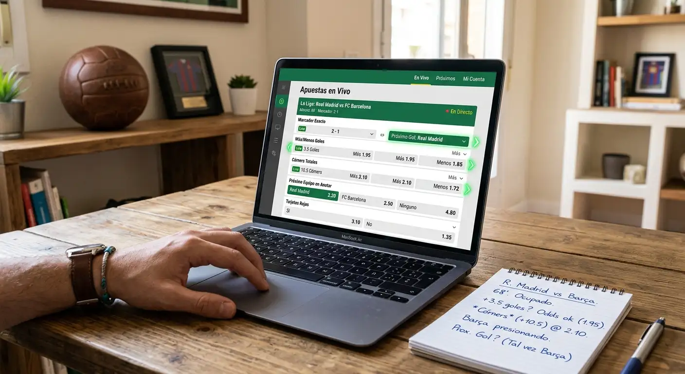 Mercados rentables para apuestas en vivo incluyendo goles y córners