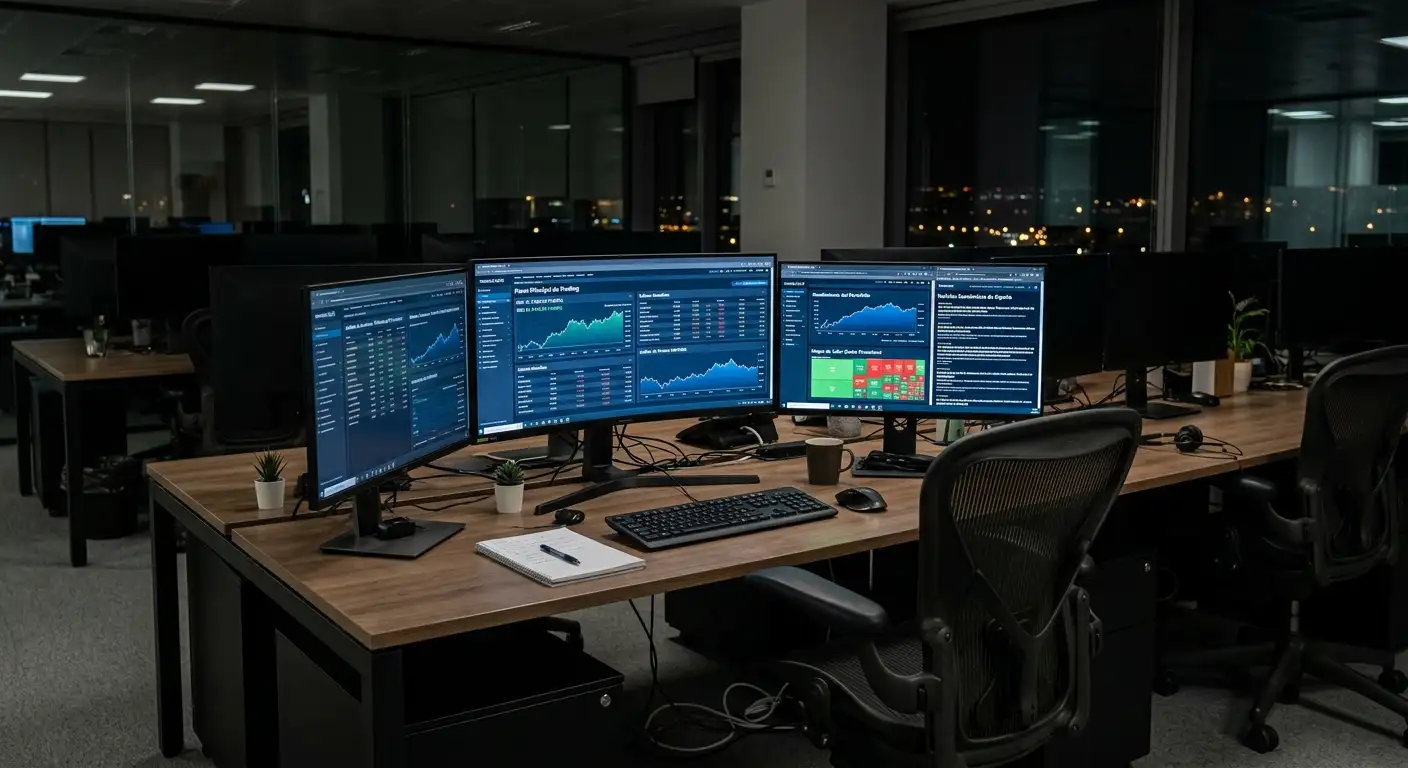 Equipo de traders fijando cuotas en una casa de apuestas