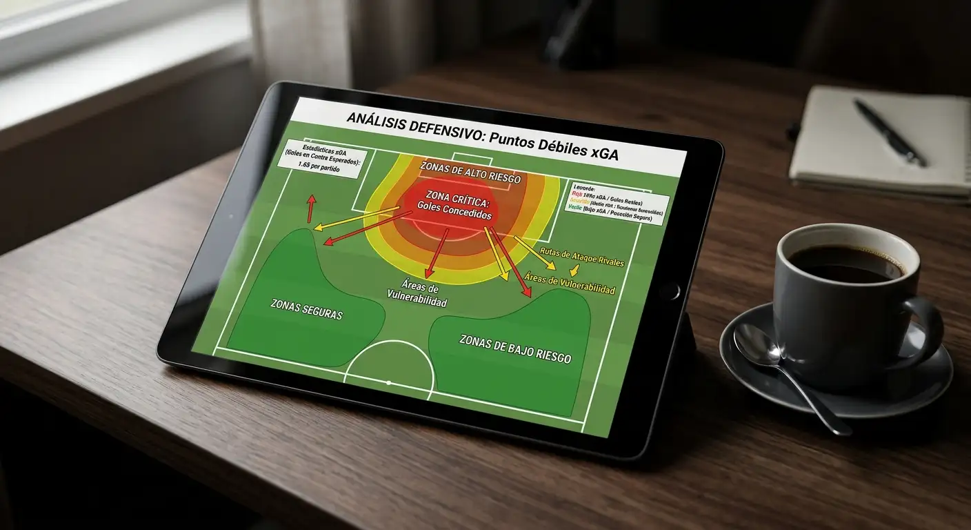 Métrica xGA midiendo calidad defensiva y ocasiones concedidas en fútbol